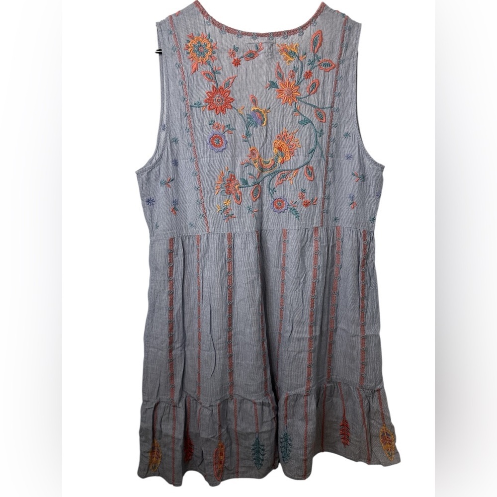 Johnny Was Bereginia Effortless Boho Tank Dress Size Large Embroidered - Picture 2 of 8